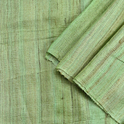 Indian Vintage Green Dupatta Long Stole 100% Pure Khadi Silk Hand Woven Scarves Veil Scarf Wrap Hippie Fringes