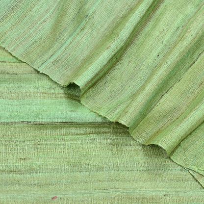 Indian Vintage Green Dupatta Long Stole 100% Pure Khadi Silk Hand Woven Scarves Veil Scarf Wrap Hippie Fringes