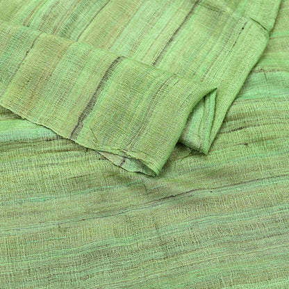 Indian Vintage Green Dupatta Long Stole 100% Pure Khadi Silk Hand Woven Scarves Veil Scarf Wrap Hippie Fringes