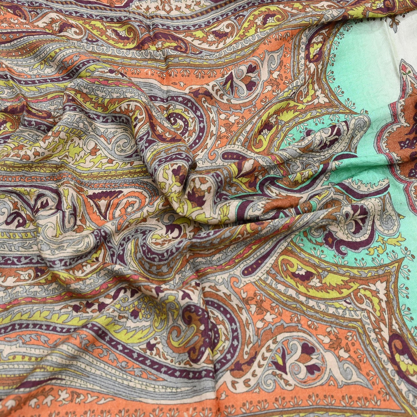 Vintage Multi Long Stole Pure Woolen Scarf Tie-Dye Printed Dupatta Infinity Scarves Sarong Wrap Veil Woman Hijab Shawl Craft