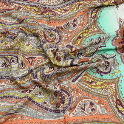 Vintage Multi Long Stole Pure Woolen Scarf Tie-Dye Printed Dupatta Infinity Scarves Sarong Wrap Veil Woman Hijab Shawl Craft