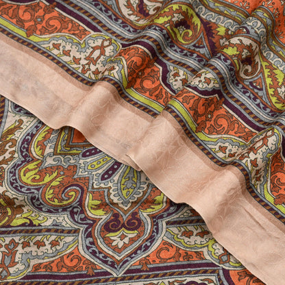 Vintage Multi Long Stole Pure Woolen Scarf Tie-Dye Printed Dupatta Infinity Scarves Sarong Wrap Veil Woman Hijab Shawl Craft