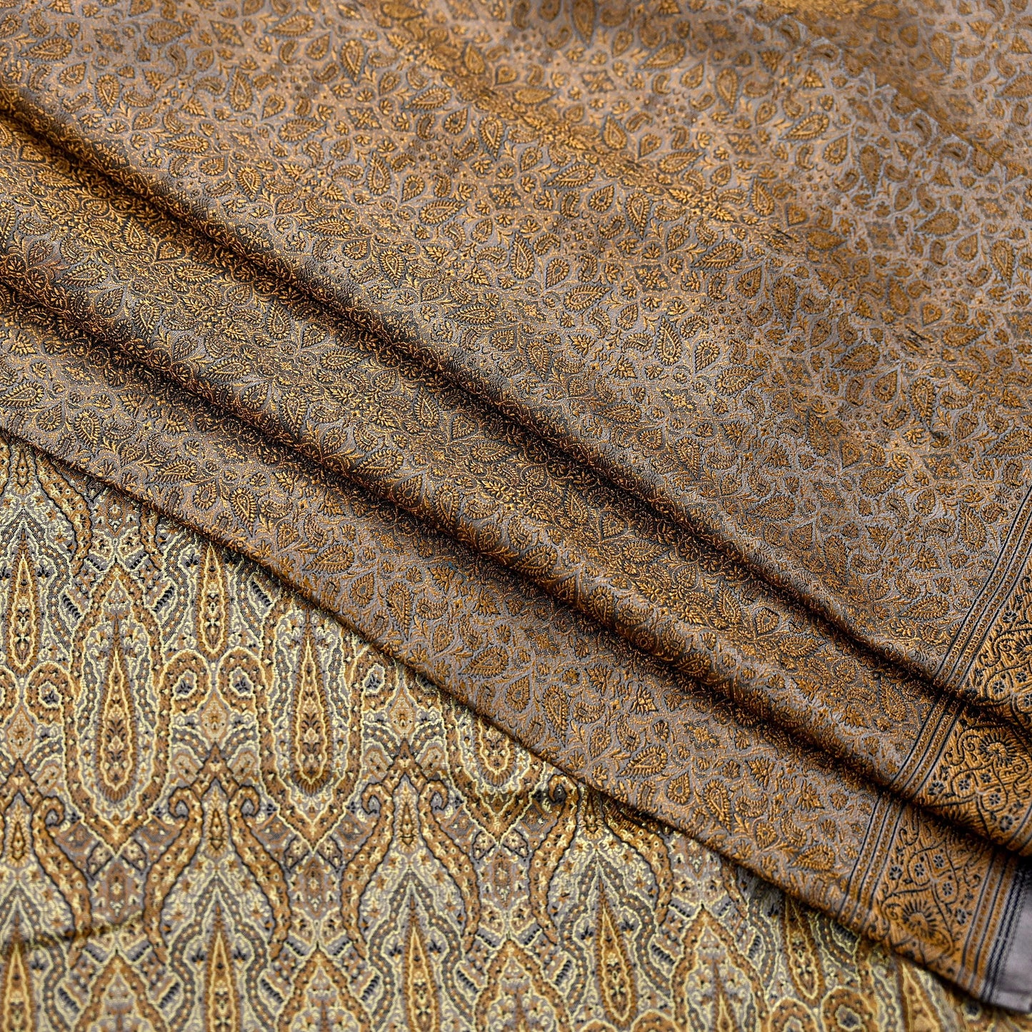 Indian Vintage Sari Dusty Purple Heavy Pure Satin Silk Hand Woven Tanchoi Sarees Ethnic Wear 5Yd Paisley Craft Fabric Dress Making Crafting