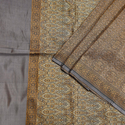 Indian Vintage Sari Dusty Purple Heavy Pure Satin Silk Hand Woven Tanchoi Sarees Ethnic Wear 5Yd Paisley Craft Fabric Dress Making Crafting