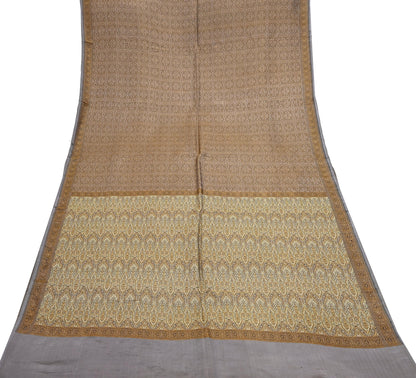 Indian Vintage Sari Dusty Purple Heavy Pure Satin Silk Hand Woven Tanchoi Sarees Ethnic Wear 5Yd Paisley Craft Fabric Dress Making Crafting