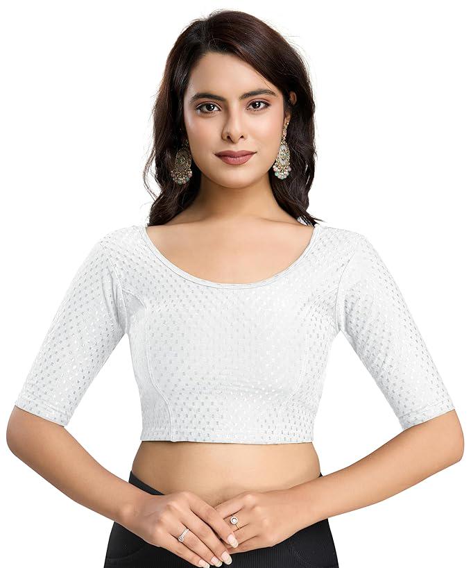 Indian New Rayon Woven Stretchable Blouse / Crop Top / Party Wear Bollywood Blouse