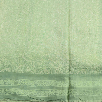 Indian Vintage Sari Green Pure Silk Printed Sarees 5yd Sewing Craft Fabric Dress Making  Soft Floral Wrap Upcycle Used Quilting Crafting