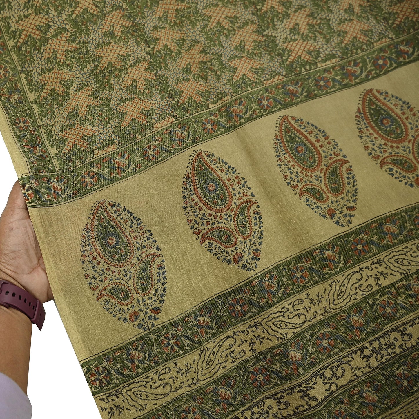 Indian Vintage Sari Green Pure Silk Printed Sarees 5yd Sewing Craft Fabric Dress Making  Soft Floral Wrap Upcycle Used Quilting Crafting