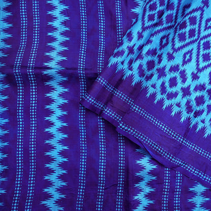 Indian Vintage Sari Blue & Green Pure Silk Printed Saree Fabric 5yard Sewing Craft Fabric DressMaking Wrap Floral