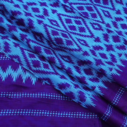 Indian Vintage Sari Blue & Green Pure Silk Printed Saree Fabric 5yard Sewing Craft Fabric DressMaking Wrap Floral