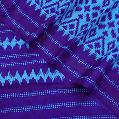 Indian Vintage Sari Blue & Green Pure Silk Printed Saree Fabric 5yard Sewing Craft Fabric DressMaking Wrap Floral