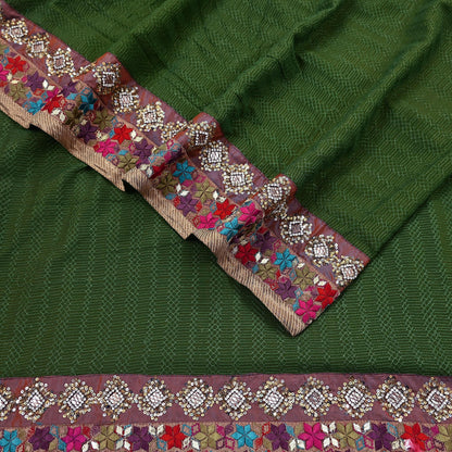 Indian Vintage Heavy Sari Green Pure Georgette Silk Hand Embroidered Sarees Craft Fabric 5Yd Sewing Ethnic Bollywood saree Dress making