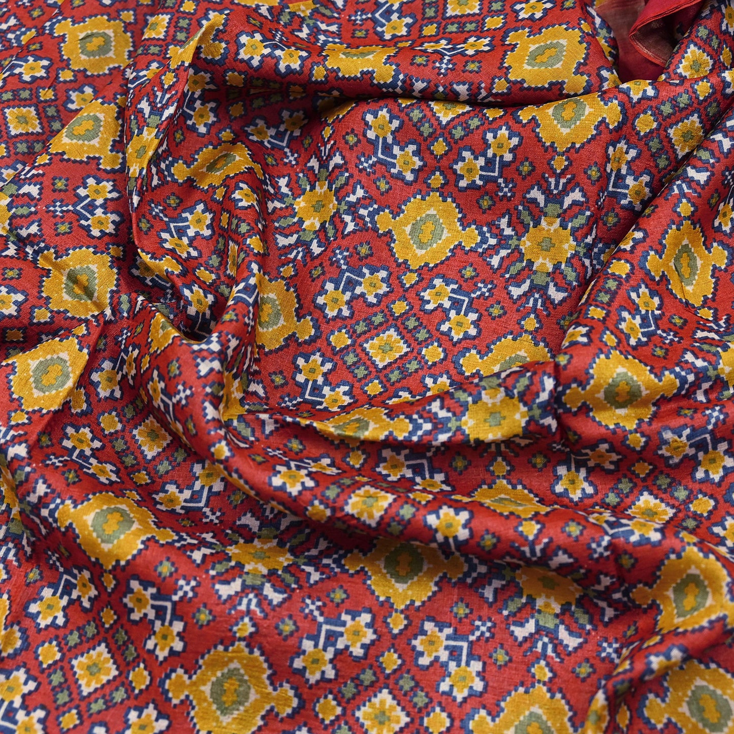 Indian Vintage Heavy Sari Red Pure Khadi Silk Handloom Saree Craft Fabric 5yd Ethnic Wear Dress making For Crafting Quilting Sewing