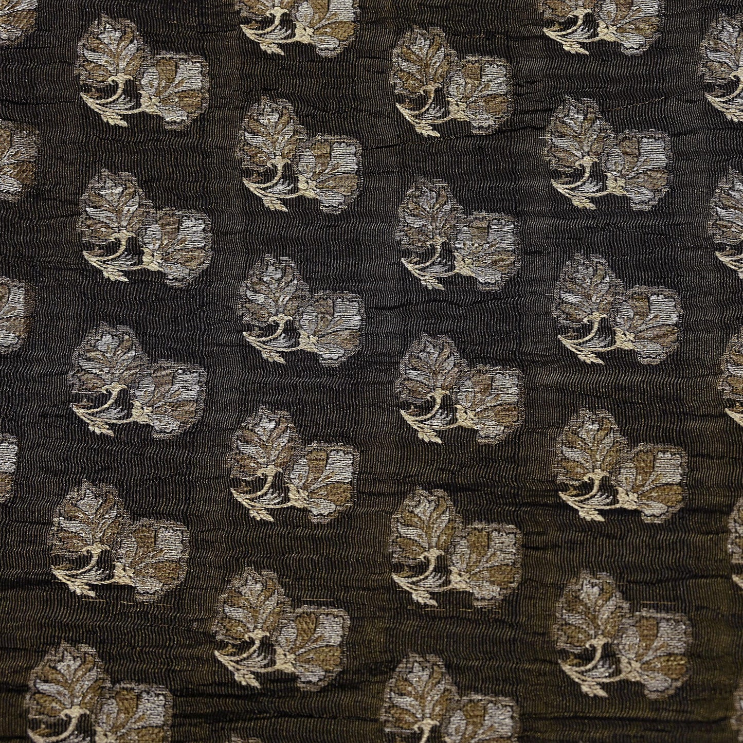 Indian Vintage Black Sarees Pure Silk Hand Woven Sari Craft Fabric 5Yd Sewing Ethnic Floral Dress Making For Crafting Quilting Upcycle