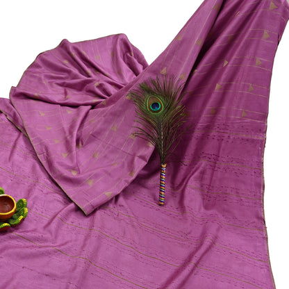 Indian Vintage Saree Pink Pure Woolen Woven Printed Sari Soft Warm Fabric 5Yard Floral Woven Zari Border Fringes