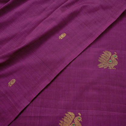 Indian Vintage Purple Sarees Hand Embroidered Sari 100% Pure Silk Craft Fabric 5yd Soft Zari Dress making wedding sarees