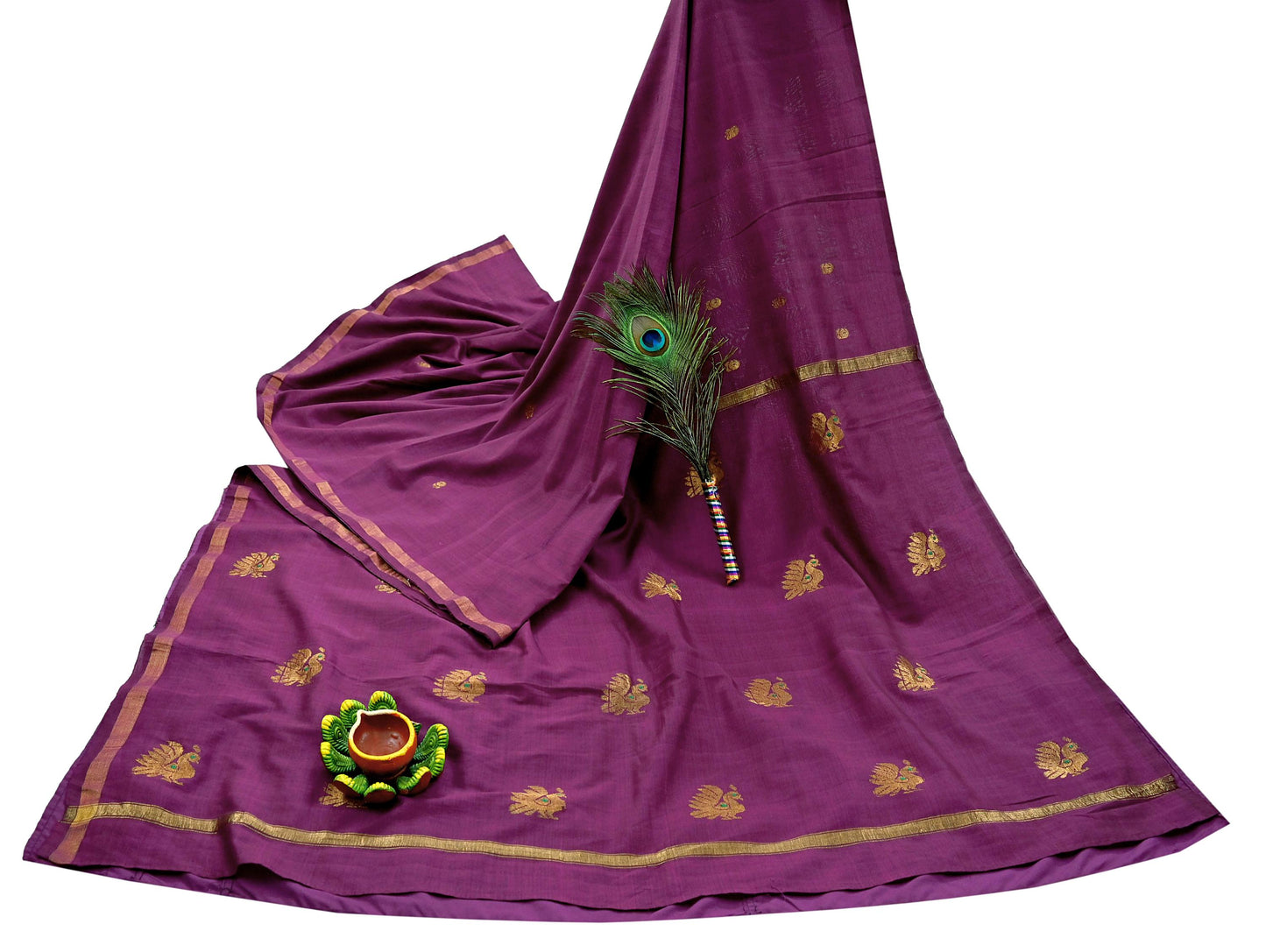 Indian Vintage Purple Sarees Hand Embroidered Sari 100% Pure Silk Craft Fabric 5yd Soft Zari Dress making wedding sarees