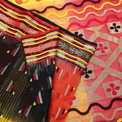 Indian Vintage Jamdani Pure Cotton Saree Handwoven Floral Sari Ethnic 5 Yard Fabric for Dressmaking, Quilting & Upcycling Crafts