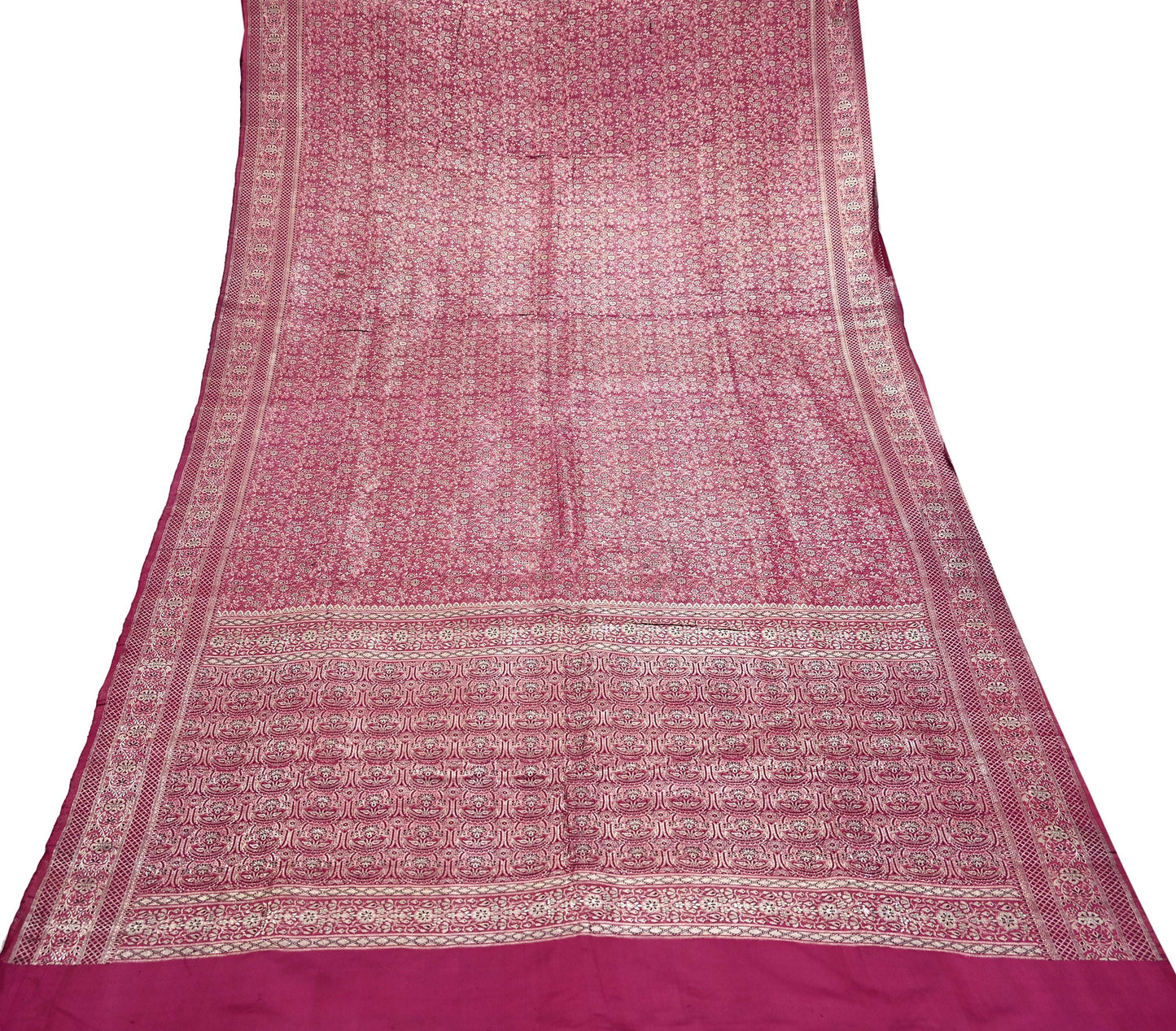 Indian Vintage Sari Wine Heavy Wedding Pure Satin Silk Woven Banarasi Tanchoi Saree 5Yd Ethnic Craft Fabric Upcycle Bridal Heavy Sarees