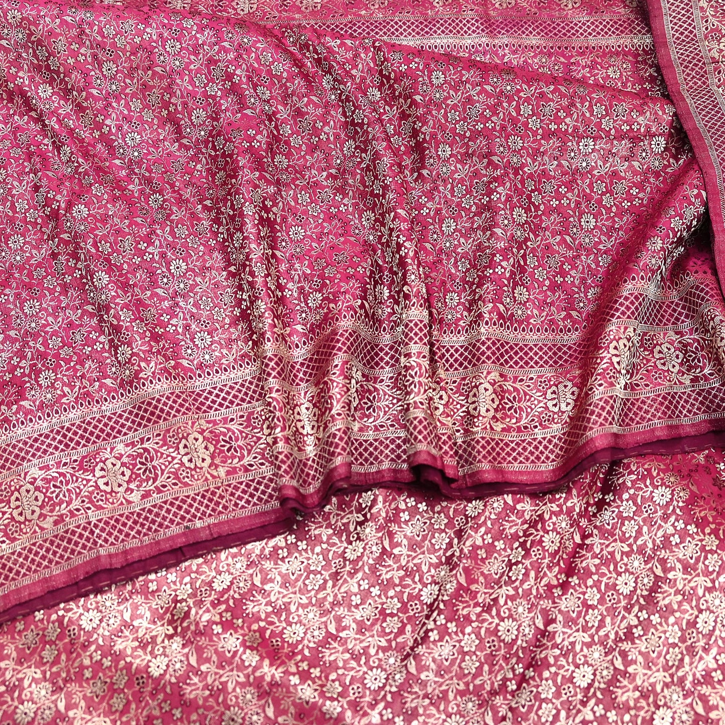 Indian Vintage Sari Wine Heavy Wedding Pure Satin Silk Woven Banarasi Tanchoi Saree 5Yd Ethnic Craft Fabric Upcycle Bridal Heavy Sarees