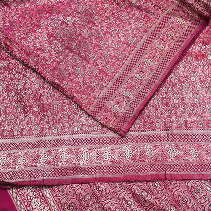 Indian Vintage Sari Wine Heavy Wedding Pure Satin Silk Woven Banarasi Tanchoi Saree 5Yd Ethnic Craft Fabric Upcycle Bridal Heavy Sarees