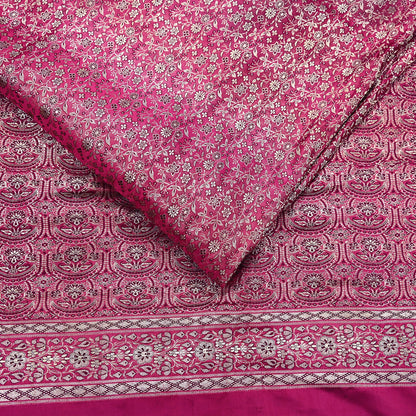 Indian Vintage Sari Wine Heavy Wedding Pure Satin Silk Woven Banarasi Tanchoi Saree 5Yd Ethnic Craft Fabric Upcycle Bridal Heavy Sarees