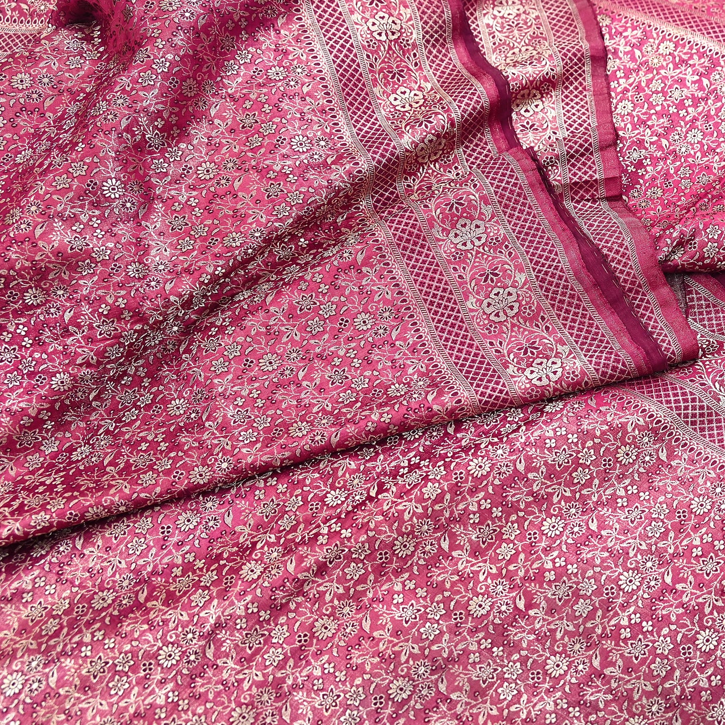 Indian Vintage Sari Wine Heavy Wedding Pure Satin Silk Woven Banarasi Tanchoi Saree 5Yd Ethnic Craft Fabric Upcycle Bridal Heavy Sarees