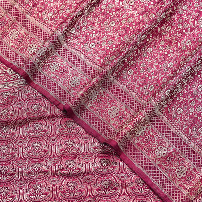 Indian Vintage Sari Wine Heavy Wedding Pure Satin Silk Woven Banarasi Tanchoi Saree 5Yd Ethnic Craft Fabric Upcycle Bridal Heavy Sarees