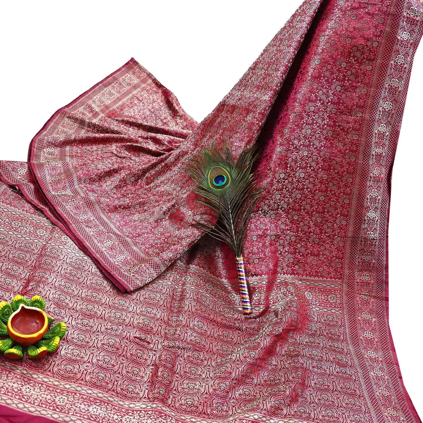 Indian Vintage Sari Wine Heavy Wedding Pure Satin Silk Woven Banarasi Tanchoi Saree 5Yd Ethnic Craft Fabric Upcycle Bridal Heavy Sarees