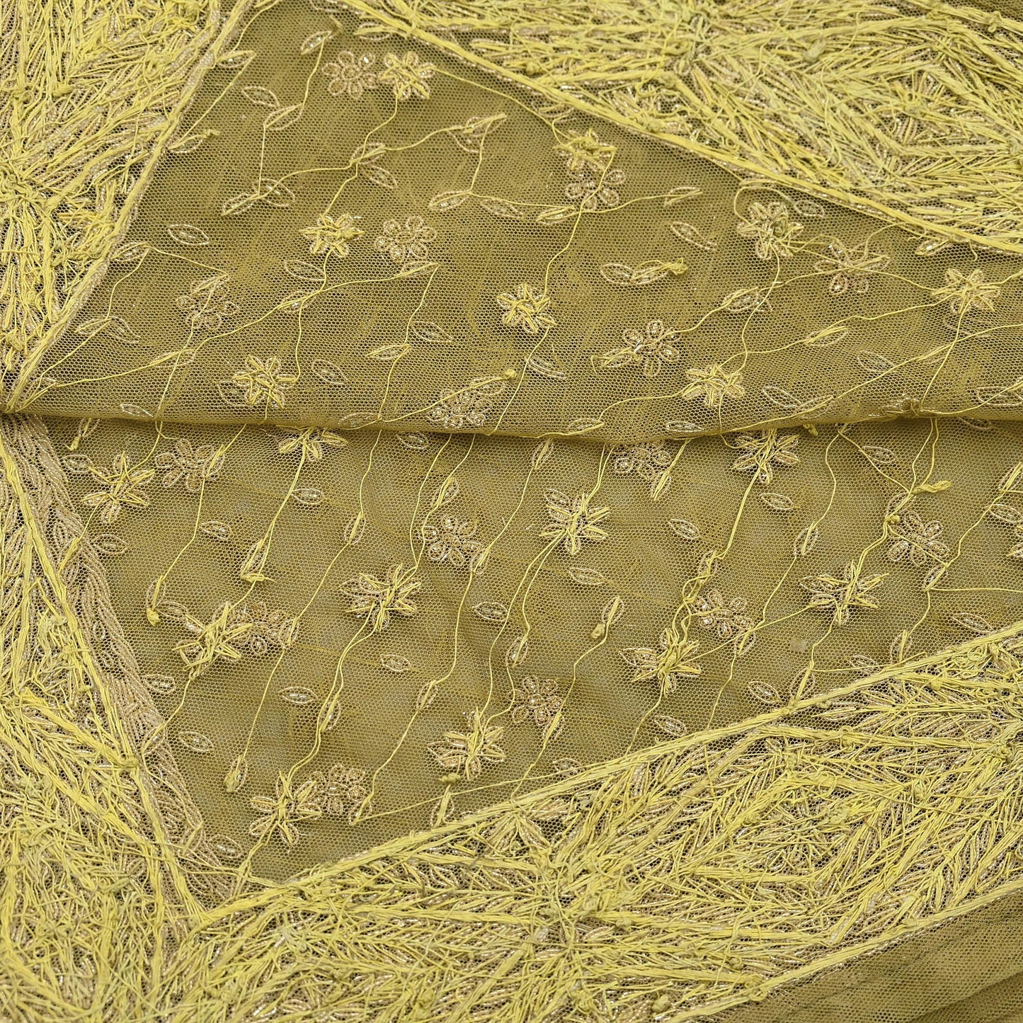 Indian Vintage Heavy Green Dupatta Net Mesh Long Stole Hand Embroidered Scarf Zardozi Zari Sequins Stole Bridal Veil