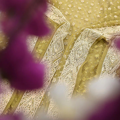 Indian Vintage Heavy Green Dupatta Net Mesh Long Stole Hand Embroidered Scarf Zardozi Zari Sequins Stole Bridal Veil