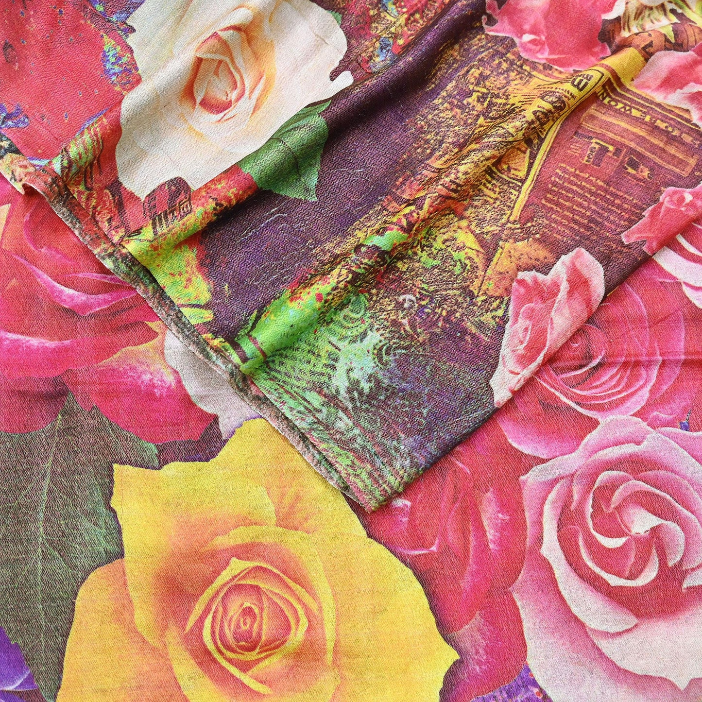 Vintage Long Stole Woolen Scarf Printed Dupatta Infinity Scarves Sarong Wrap Veil Woman Hijab Shawl Craft Fabric