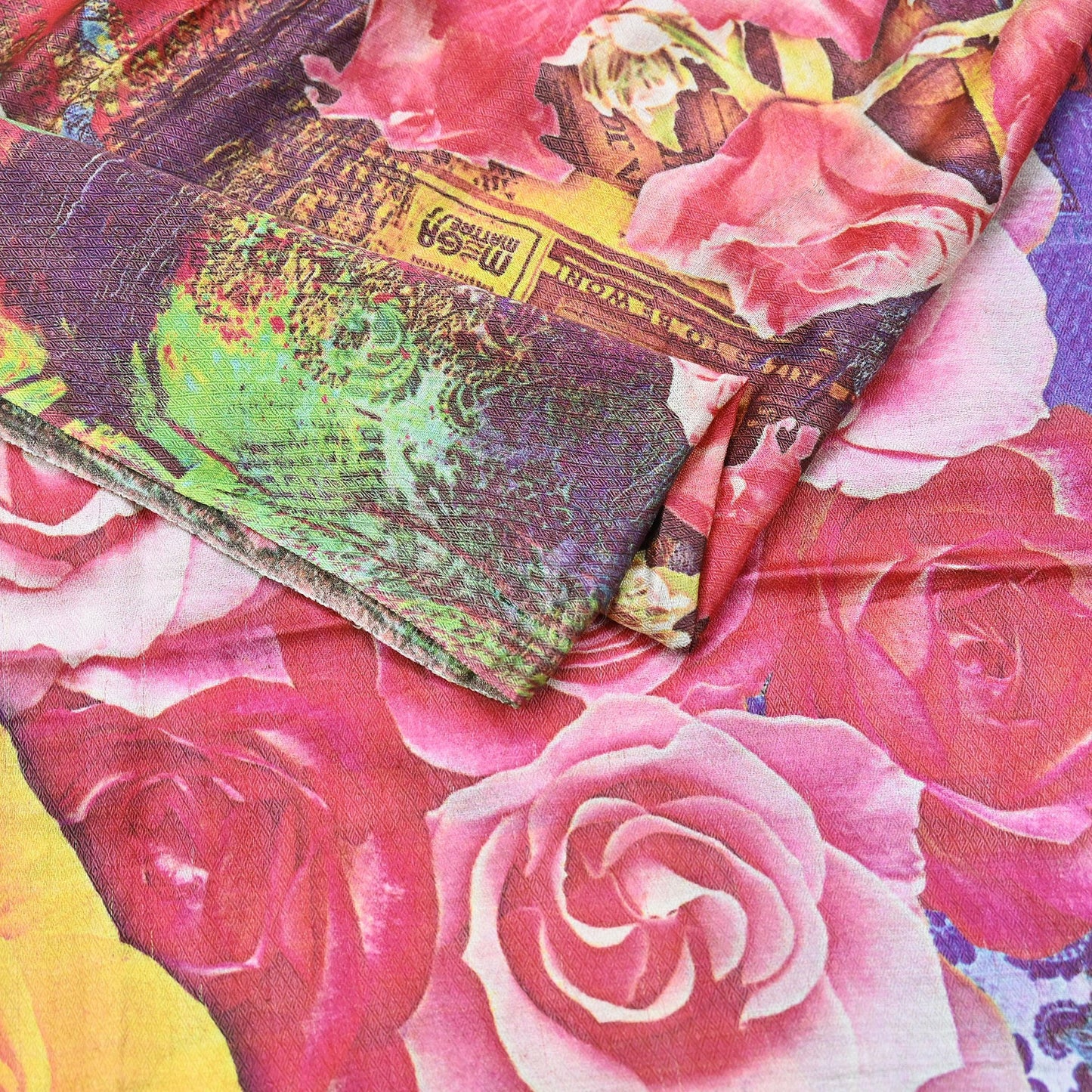 Vintage Long Stole Woolen Scarf Printed Dupatta Infinity Scarves Sarong Wrap Veil Woman Hijab Shawl Craft Fabric