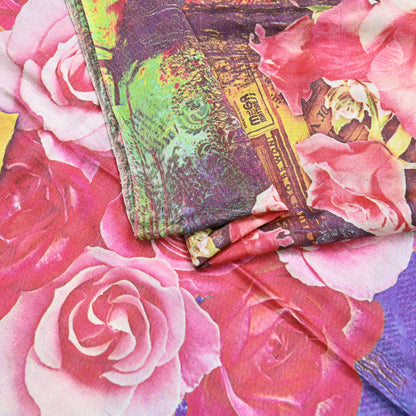 Vintage Long Stole Woolen Scarf Printed Dupatta Infinity Scarves Sarong Wrap Veil Woman Hijab Shawl Craft Fabric