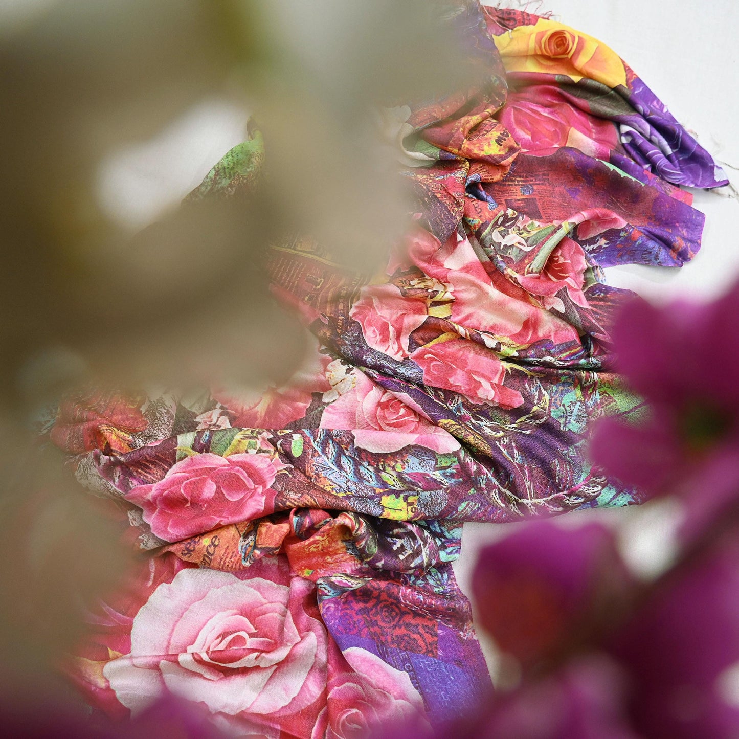 Vintage Long Stole Woolen Scarf Printed Dupatta Infinity Scarves Sarong Wrap Veil Woman Hijab Shawl Craft Fabric