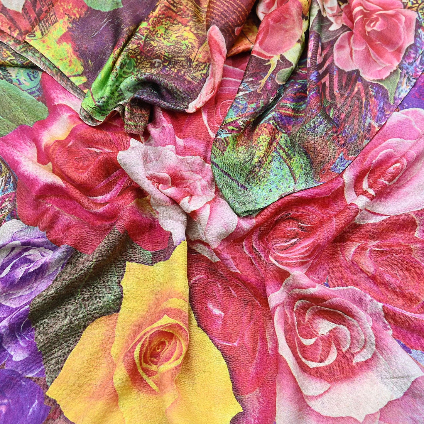 Vintage Long Stole Woolen Scarf Printed Dupatta Infinity Scarves Sarong Wrap Veil Woman Hijab Shawl Craft Fabric