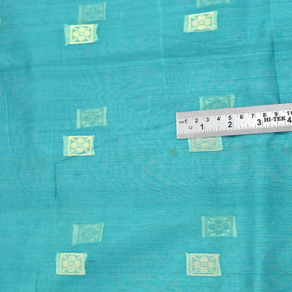Indian Vintage Sari Green Pure Cotton Hand Woven Sarees Craft Fabric 5yd Ethnic Crafting Quilting Dress Making Quilting Upcycle