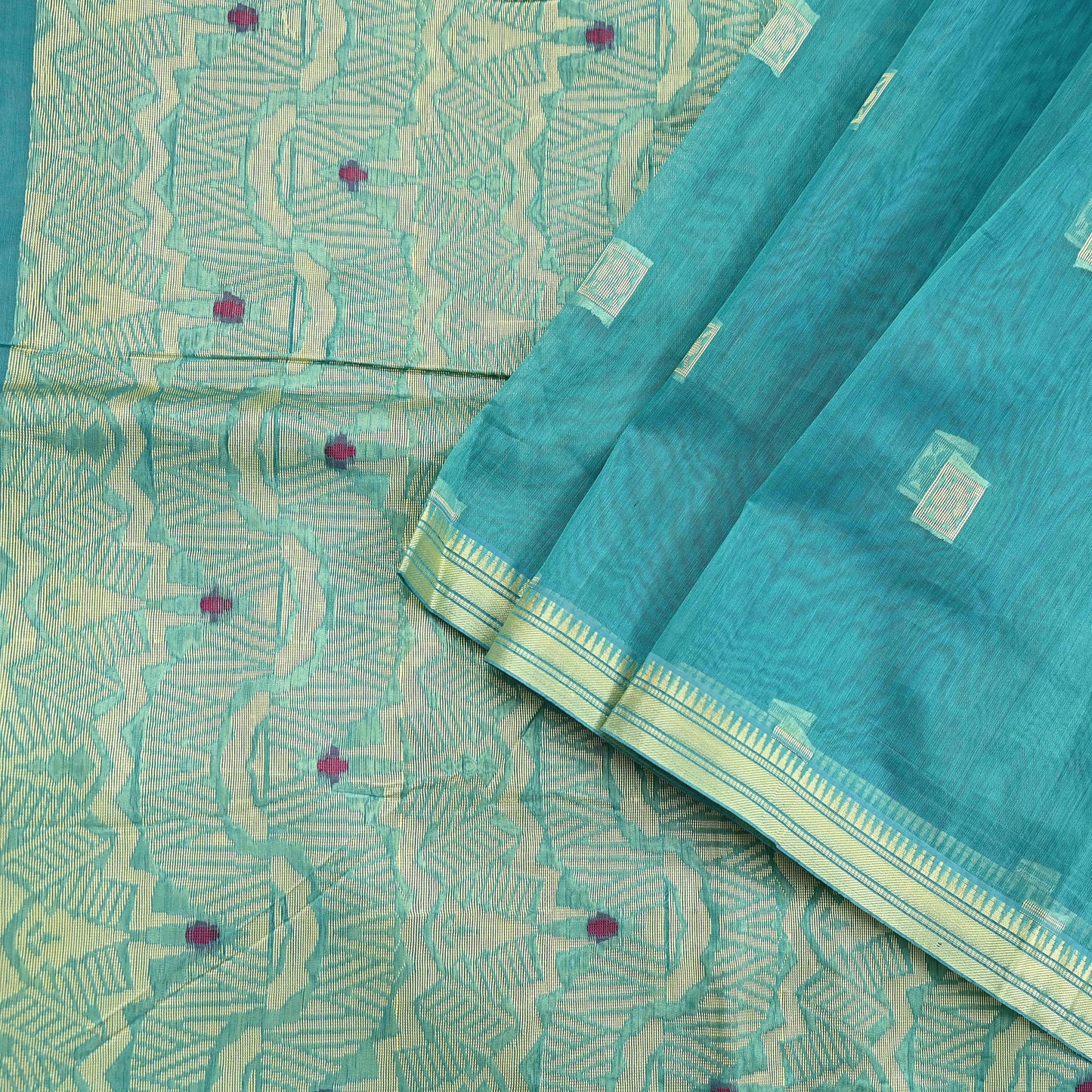 Indian Vintage Sari Green Pure Cotton Hand Woven Sarees Craft Fabric 5yd Ethnic Crafting Quilting Dress Making Quilting Upcycle