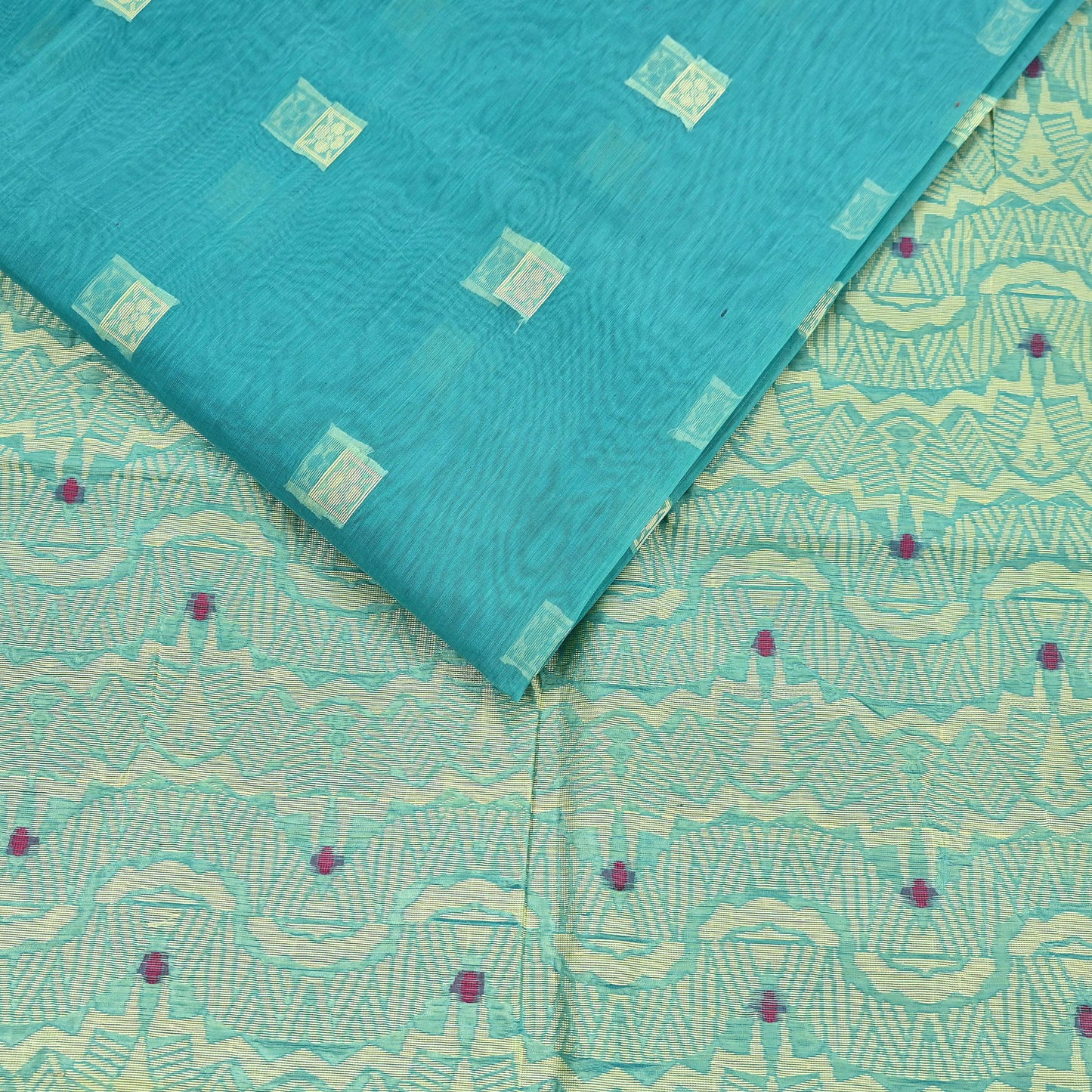 Indian Vintage Sari Green Pure Cotton Hand Woven Sarees Craft Fabric 5yd Ethnic Crafting Quilting Dress Making Quilting Upcycle