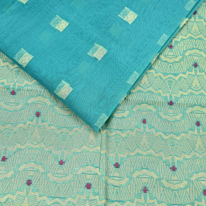 Indian Vintage Sari Green Pure Cotton Hand Woven Sarees Craft Fabric 5yd Ethnic Crafting Quilting Dress Making Quilting Upcycle