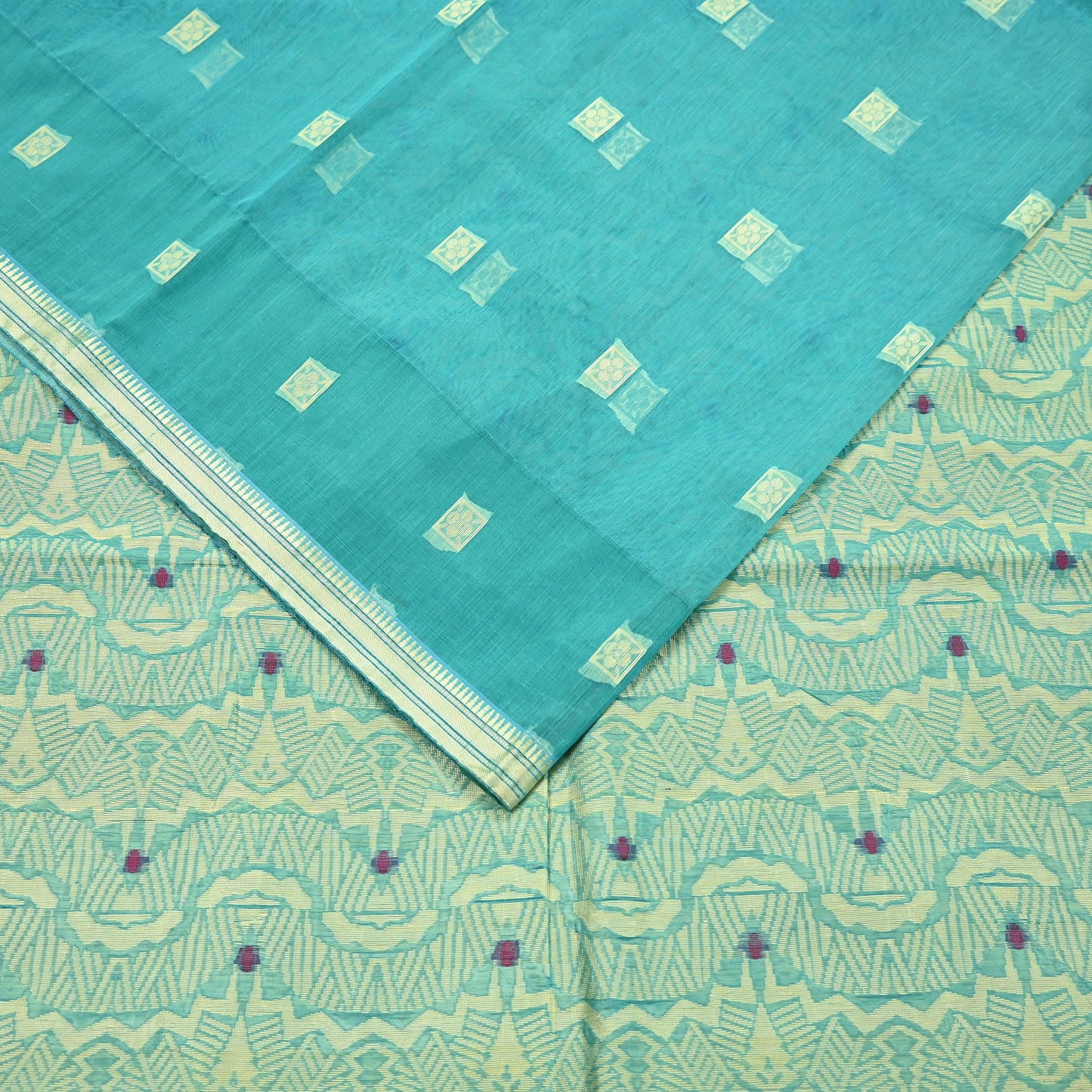 Indian Vintage Sari Green Pure Cotton Hand Woven Sarees Craft Fabric 5yd Ethnic Crafting Quilting Dress Making Quilting Upcycle