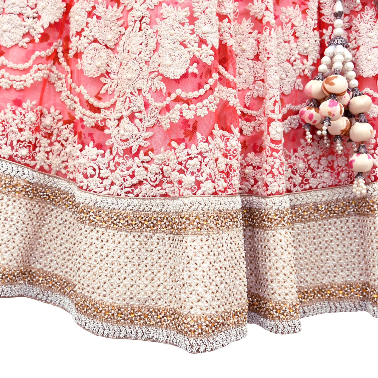 Pre-Owned Designer Abu Jani Hand Embroidered Heavy Lehenga, Blouse & Dupatta (3pcs Set)