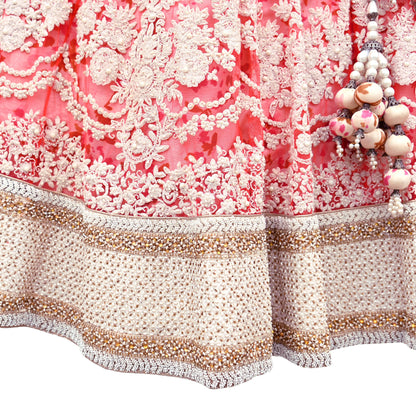 Pre-Owned Designer Abu Jani Hand Embroidered Heavy Lehenga, Blouse & Dupatta (3pcs Set)