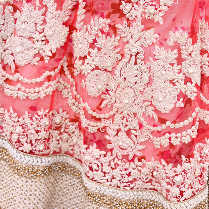 Pre-Owned Designer Abu Jani Hand Embroidered Heavy Lehenga, Blouse & Dupatta (3pcs Set)