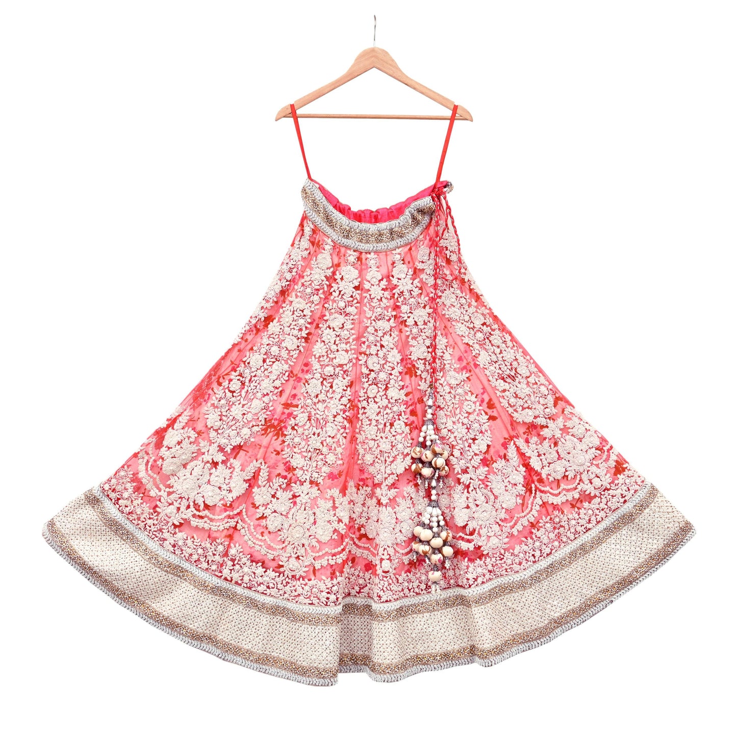 Pre-Owned Designer Abu Jani Hand Embroidered Heavy Lehenga, Blouse & Dupatta (3pcs Set)