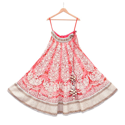 Pre-Owned Designer Abu Jani Hand Embroidered Heavy Lehenga, Blouse & Dupatta (3pcs Set)