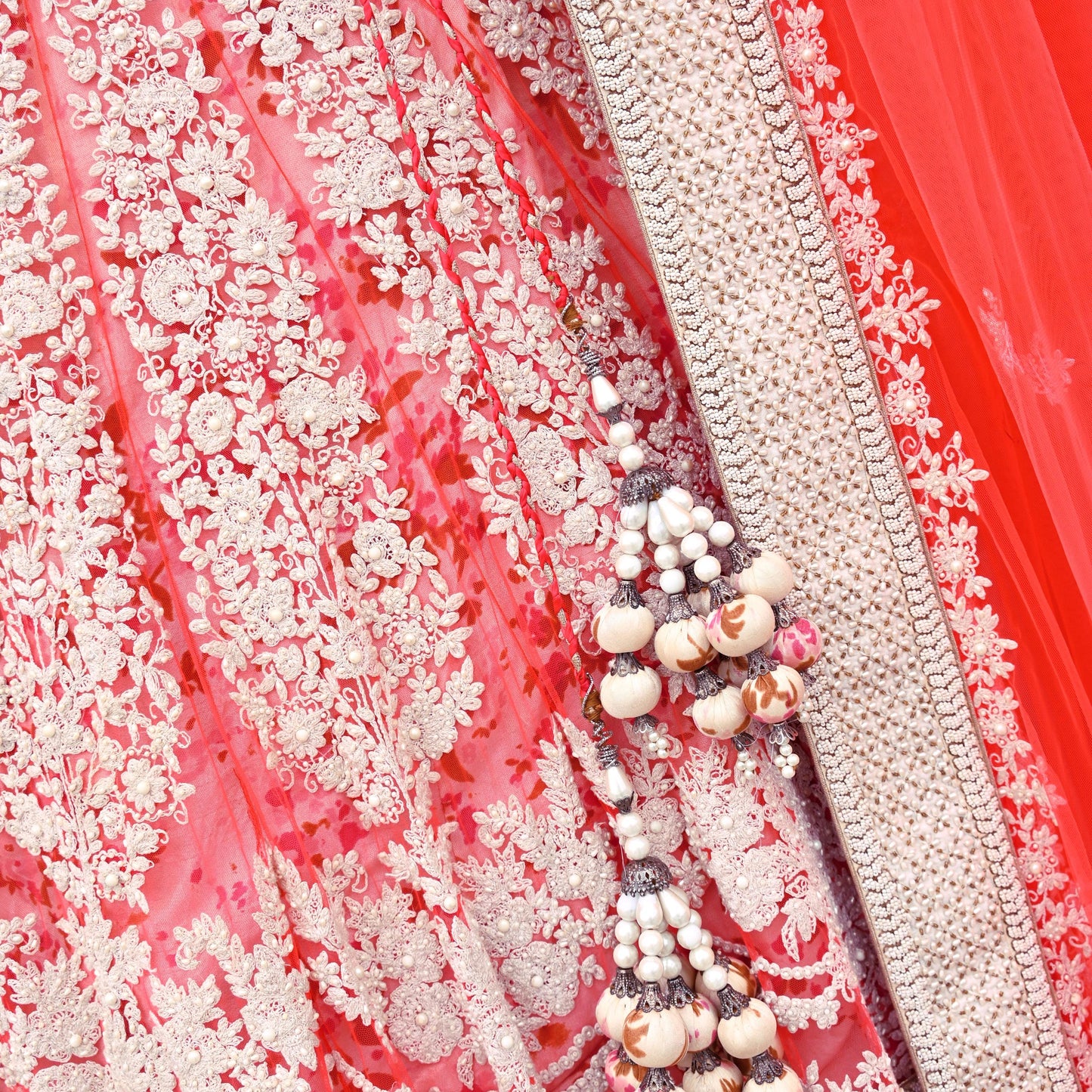 Pre-Owned Designer Abu Jani Hand Embroidered Heavy Lehenga, Blouse & Dupatta (3pcs Set)