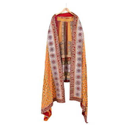 Indian Pre-owned Heavy Wedding Hand Embroidered Lehenga/Dupatta Designer By Anamika Khanna Zardozi Bridal Wear Floral Design