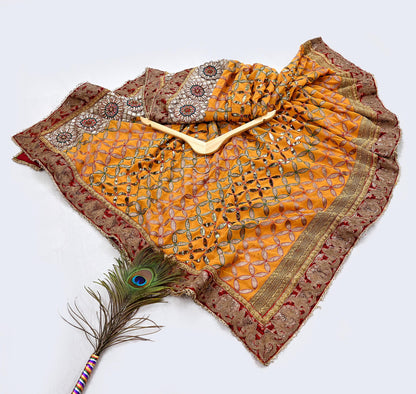 Indian Pre-owned Heavy Wedding Hand Embroidered Lehenga/Dupatta Designer By Anamika Khanna Zardozi Bridal Wear Floral Design