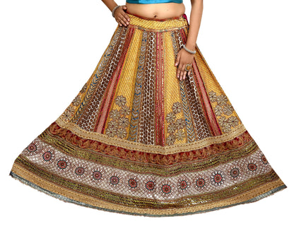 Indian Pre-owned Heavy Wedding Hand Embroidered Lehenga/Skirt Designer By Sabyasachi Zardozi Bridal Wear Floral Design